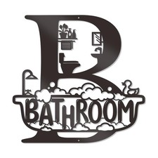 Bathroom Wall Decor Modern Bathroom decor Metal Bath Art Farmhouse Wall Sign ...