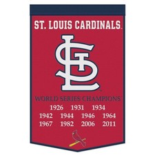 St Louis Cardinals 24x38 Dynasty Champ Design Wool Banner [NEW] MLB Sign Flag