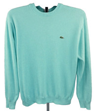 Men's Lacoste Size 6 100 Cotton Aqua Pullover Sweater Preppy Heritage Academia