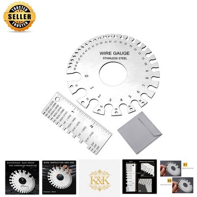 Dual-Sided Stainless Steel Wire Gauge Set for Accurate Measurements