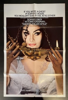 SOPHIA LOREN SIGNED AUTOGRAPH GHOSTS ITALIAN STYLE ORIGINAL FS POSTER ONE SHEET