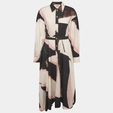 Alexander McQueen Multicolour Abstract Print Cotton Shirt Dress M
