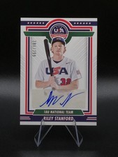 2022 USA Baseball 18U National Team Signatures Blue Ink #3 Riley Stanford SP/399
