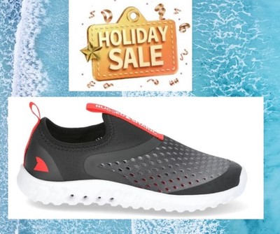 RUGGED SHARK TODDLER boy's SIZE 9 WATER SHOES color Black Grey NEW