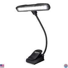 Rechargeable Clip-on Music Stand Light - 10 Bright LEDs, USB Cord  Bag Included