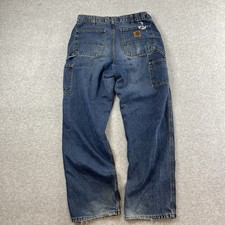Vintage Carhartt Jeans Carpenter Relaxed Loose 34x32 B13HDK Denim USA Distressed