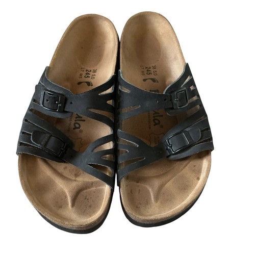 Betula Birkenstock Granada Black Strappy Slip On Sandal Adjustable Sz 7 US 38 - Picture 2 of 6