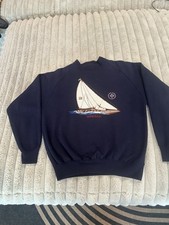 Vintage 90's GUESS Sail Boat Crew Neck Sweatshirt - Rare - Embroidered - USA