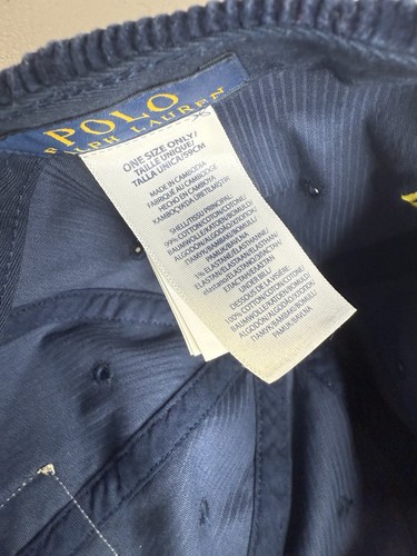 Vintage Polo Country Corduroy Blue Cap Hat Ralph Lauren New Without Tags - Picture 7 of 10