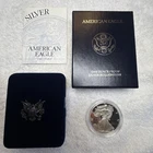 1996 P Silver American Eagle One Proof Dollar Coin with Box and COA