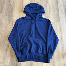 Nike Center Swoosh Logo Hoodie Sweatshirt Blue Women s Small Oversized Training