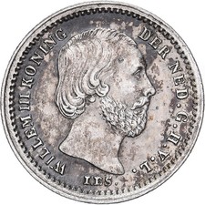 [#639790] Netherlands, William III, 5 Cents, 1879, Silver, AU, KM:91