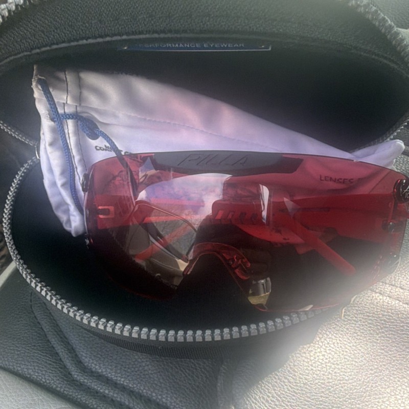 Pilla Outlaw X6 Shooting Eyewear Red High Contrast Chromashift w/ Case & Cloth
