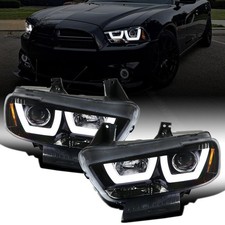 - Fits 2011-2014 Dodge Charger LED Tube Projector Headlights