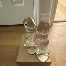 Guess  Gold Leather Strappy Stiletto Heels Bu...