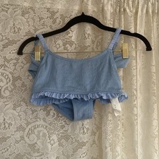 Abercrombie Kids Girls Ruffled Blue Bathing Suit Set Size 11/12