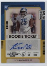 2021 Contenders Optic Rookie Ticket Gold Prizm 8/10 Levi Onwuzurike Auto 1jb0