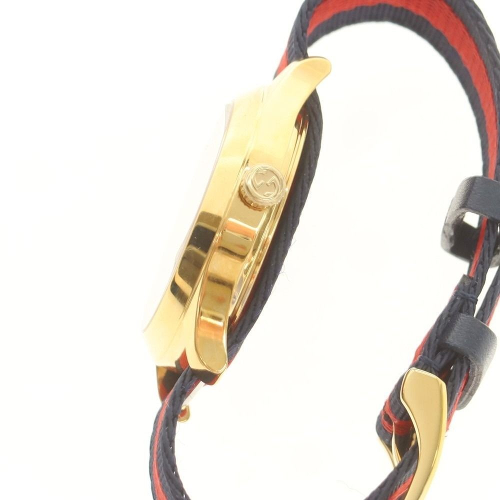 Gucci Timeless G Bee Watch Gold Navy Unisex Quartz 5ATM Used/Unused From Japan thumbnail 2