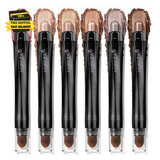 Neutral Eyeshadow Stick Makeup 6PCS Set, Brown Nude Metallic Shimmer Matte Cream