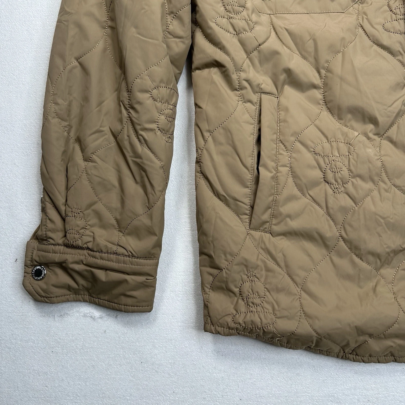 AAPE BY A BATHING APE Quilted Jacket Size Large Patches Military Beige Workwear image 2