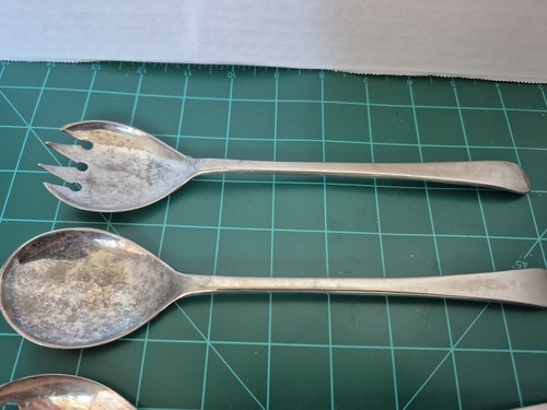 Vintage Versilberte Servierlöffel/Gabeln Italien 9" lang muss poliert werden 4er Set - Bild 3 von 9