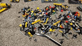 Lego Technic Pieces Lot, and 8051 Motorbike, 42004 Backhoe Loader