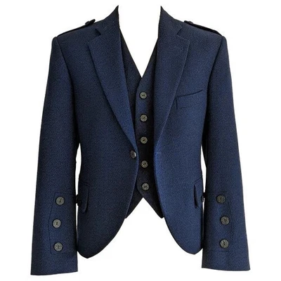 HIGHLANDER Marine Arrochar Tweed Jacke & Weste auf Bestellung in Schottland - £399