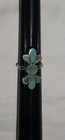 Old ' Native American Zuni Indian ' Sterling Inlaid Turquoise Stones Long Ring — photo 4