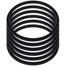 Set of 6 Black Silicone Tumbler Gaskets Reusable Bottle Lid Seal Rings