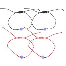  Set of 2 Woven Evil Eye Bracelet Braclet Adjustable Lucky Bangle Bracelets