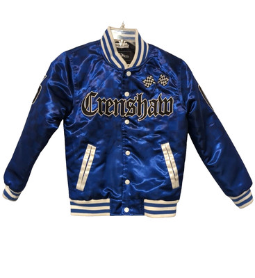 Headgear Classic Blue Crenshaw Satin All Star Elite Bomber Jacket Small Teen-lp