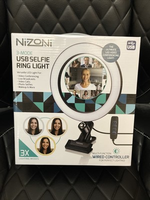 NIZONI 3-Mode USB Selfie Ring Light Multi-Function Wired Controller NEW IN BOX