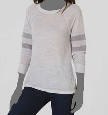 INC International Concepts Women's Gray Varsity Stripe T-Shirt Top Size Small