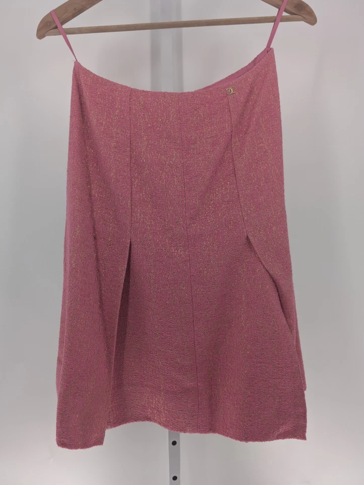 Chanel Vintage Y2K Pink Tweed Skirt Jacket Blouse France 40 Karl Lagerfeld Era - Image 4 of 4