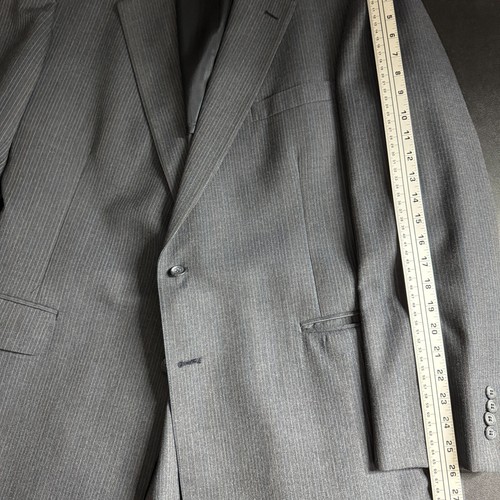 Cricketeer Vintage Men's 46L Gray Wool Three-Piece Suit 38W Pants Stripe - Picture 8 of 14