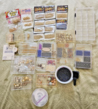Large Lot Jewelry Making Supplies Goldtone Beads Findings Storage Boxes 4 lbs
