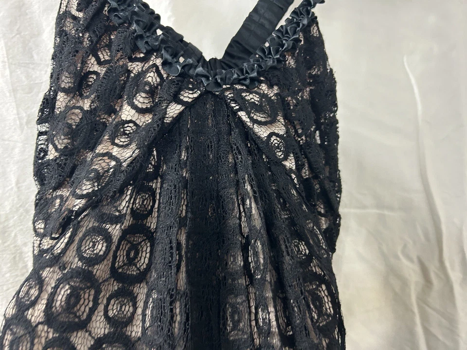 Arden B Crochet Dress Womens XS Black Racerback Tank Festival Goth Rave Y2K 90s - Image 3 of 4