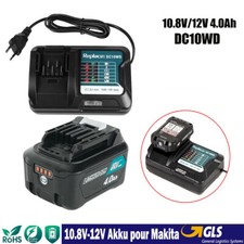 pour Makita 12V 10,8V Batterie 4,0AH BL1021B BL1041B 1020 1015 & Chargeur DC10WD