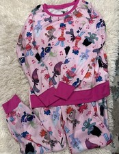 Dreamworks Trolls Girl's Matching Fleece Pajama Set Poppy Branch Size Medium