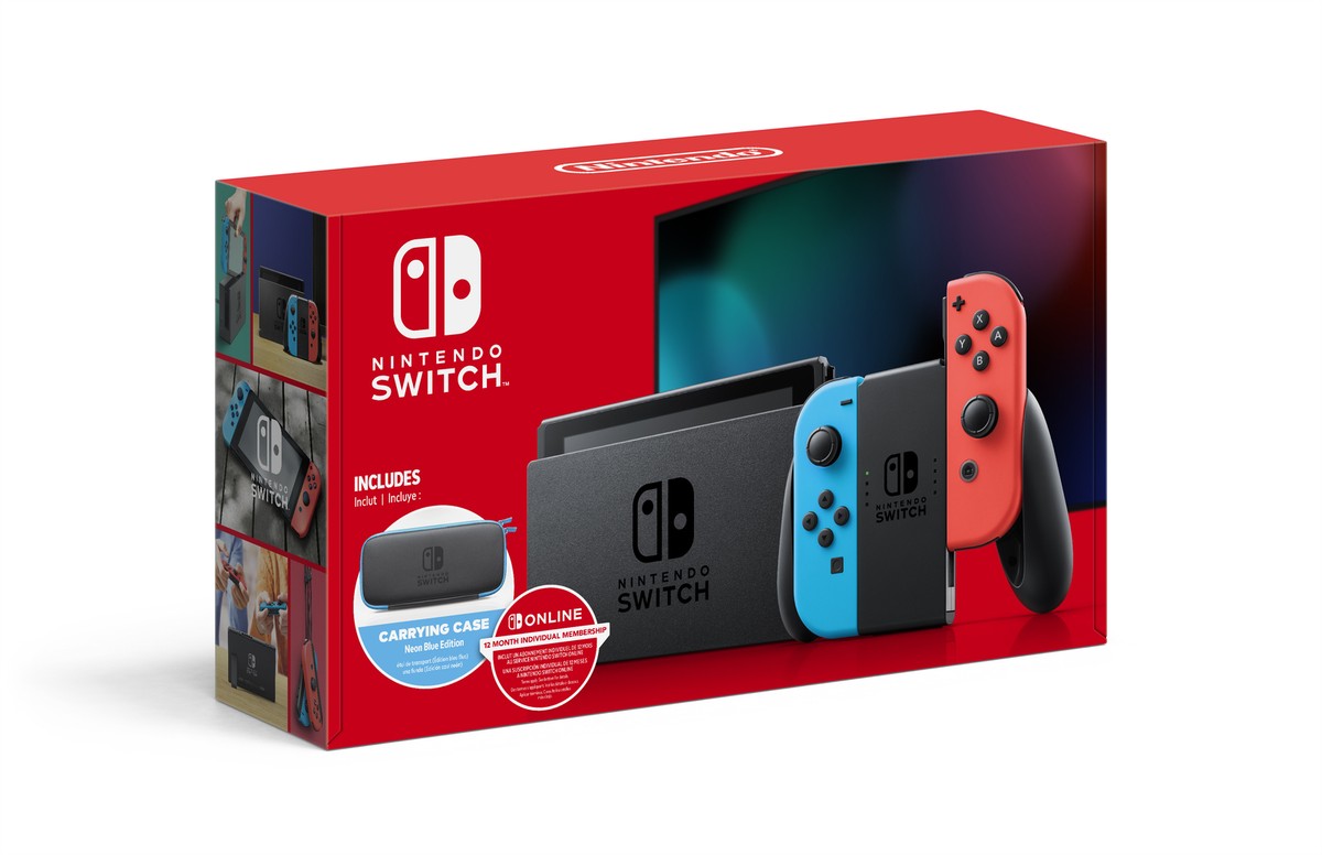 Nintendo Switch Rite 青色　箱あり　充電器付き　2024年製 NEW Nintendo Switch Blue & Red Joy-Cons + 12 Month Membership +