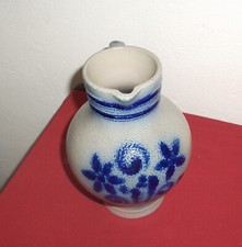 Steinzeug Krug Merkelbach Grenzhausen Salzglasur Inhalt ca. 1 Liter Blumendekor