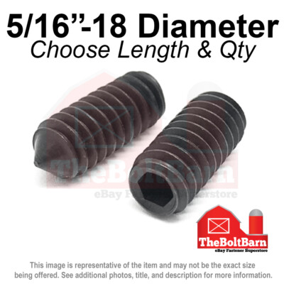 #ad 5 16quot; 18 Alloy Cone Point Allen Socket Set Screw Coarse Black Oxide Pick Size $1001.54