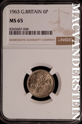 Great Britian:1963 Six Pence-NGC MS 65 Brilliant Uncirculated #SLG190