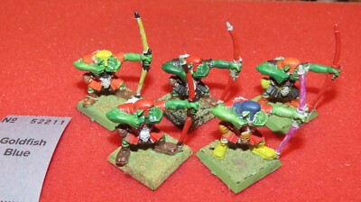 Games Workshop Warhammer Quest Orcs Orc Archers 5  Bows Figures Lot 1990s GW OOP