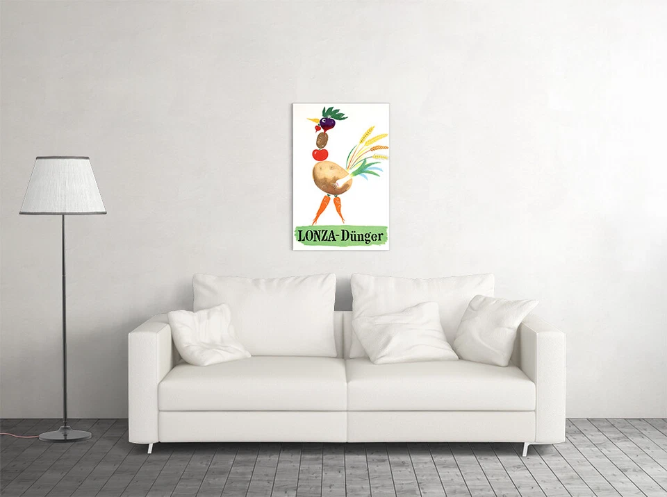 Arte de parede vintage original Lonza Vegetables frango 1949 Leupin - POSTER 20x30 - Imagem 3 de 4