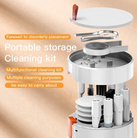 Kit de nettoyage multifonctionnel en aluminium et microfibre premium pour photographes