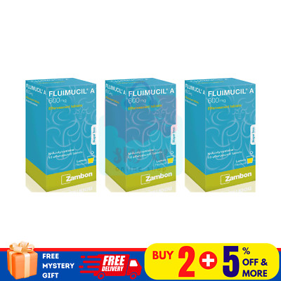 3 X FLUIMUCIL A 600mg Effervescent Tablet 10s Clear Phlegm Free Shipping