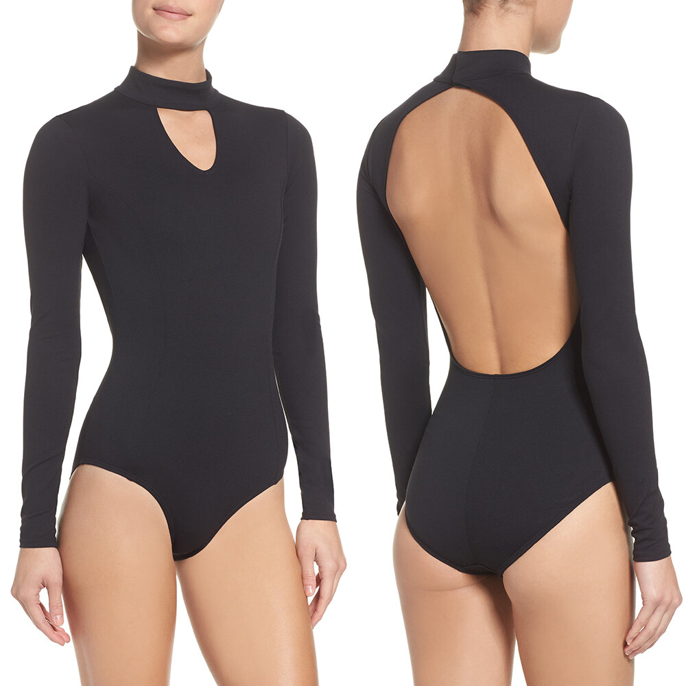 Bodysuit Asos Onesie Womens ASOS DESIGN Mesh Long Sleeve Bodysuit