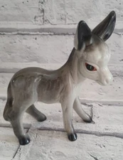 Vintage Coopercraft 1950's/60's ceramic  grey big eyed donkey ornament