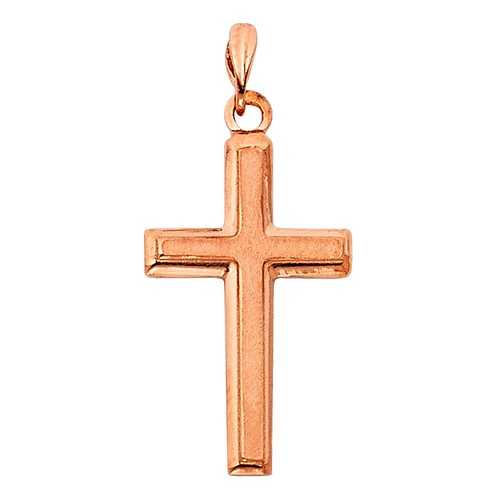 14K Gold Cross Religious Charm Pendant 